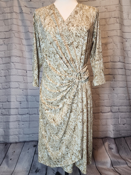 Tommy Bahama Dresses & Skirts - Tommy Bahama Cream and Gold-Print Draped Midi Dress- Clara